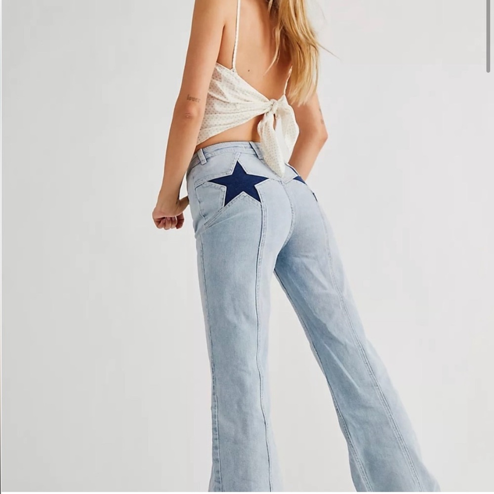 Free People firecracker star adorned jeans